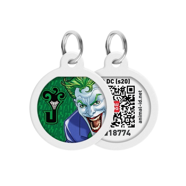 Адресник для тварин WAUDOG Smart ID з QR паспортом "Джокер зелений", коло 30 мм (230-1005) - зображення 1