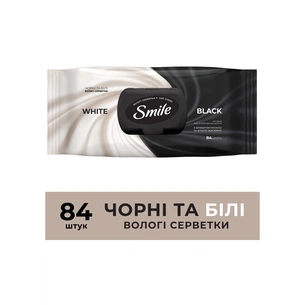 Вологі серветки Smile Чорні та білі 84 шт. (4823071670578) изображение 1