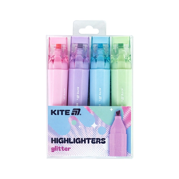 Набір маркерів Kite Highlighter Creative Glitter, набір з 4-х кольорів (K24-1146-4) - picture 3