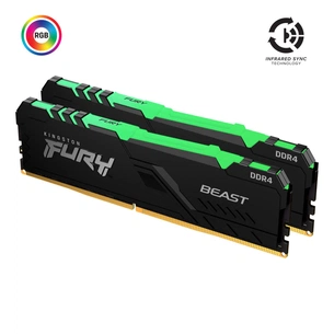 Модуль пам'яті для комп'ютера DDR4 64GB (2x32GB) 3000 MHz Fury Beast RGB Kingston Fury (ex.HyperX) (KF430C16BBAK2/64) зображення 1