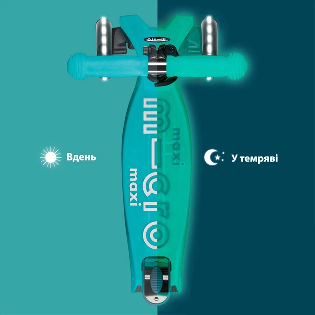 Самокат Micro Maxi Deluxe Glow LED Желейный зеленый (MMD365) - изображение 6