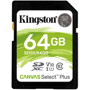 Карта пам'яті Kingston 64GB SDXC class 10 UHS-I U3 Canvas Select Plus (SDS2/64GB) зображення 1