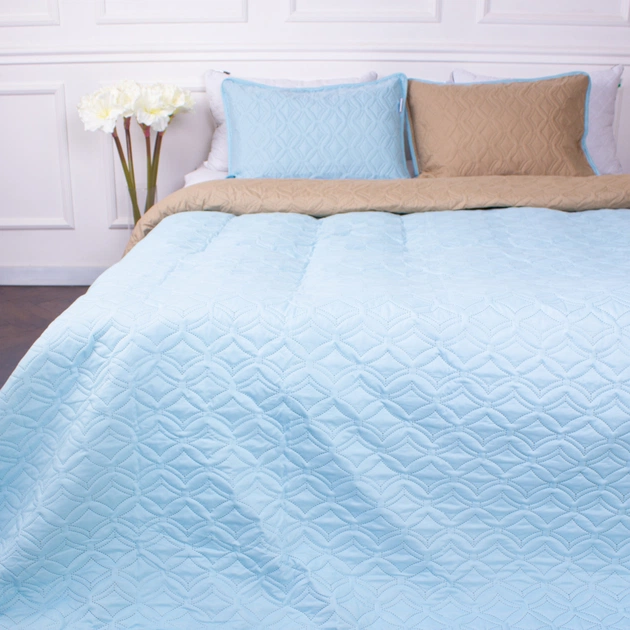 Покривало MirSon набір Elegantly Line №7046 Ocean Waves 180х210 + 2 наволочки (2200005377994) - изображение 1
