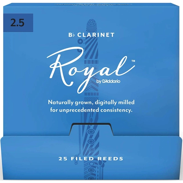 Тростина для кларнета D'Addario Royal - Bb Clarinet #2.5 - 25 Box (RCB0125-B25) - зображення 1