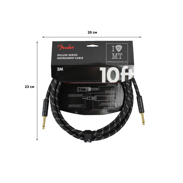 Інструментальний кабель Fender Cable Deluxe Series 10' Black Tweed (228466) - picture 2