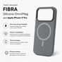 Чохол до мобільного телефона BeCover FIBRA Silicone OmniMag Apple iPhone 17 Pro Gray (716217) - зменшене зображення 3