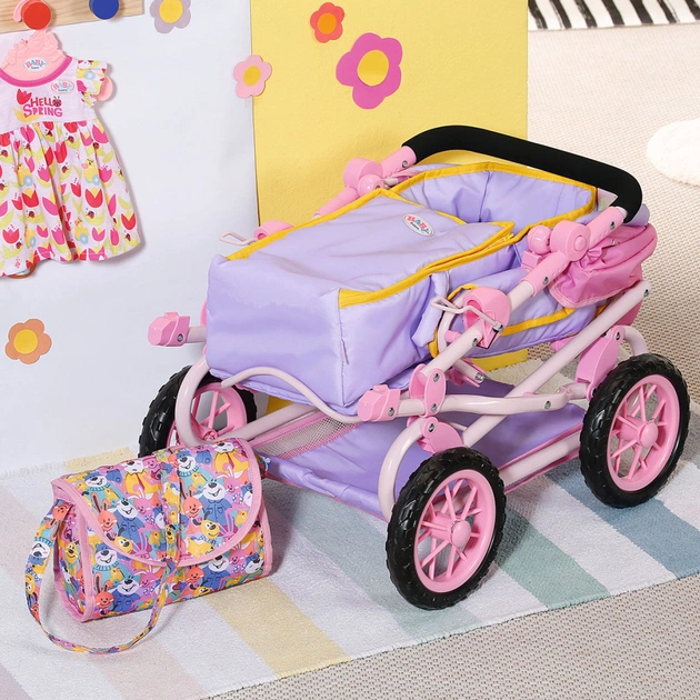 Коляска для ляльок Zapf Baby Born Делюкс S2 складана, із сумкою (828649) - picture 4
