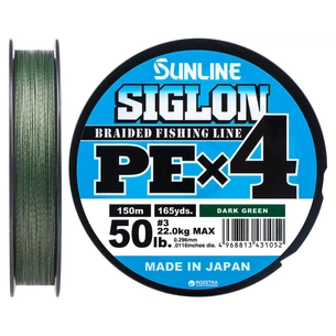 Шнур Sunline Siglon PE н4 150m 3.0/0.296mm 50lb/22.0kg Dark Green (1658.09.25) зображення 1