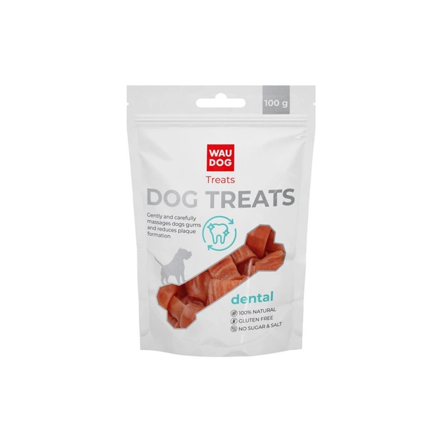 Ласощі для собак WAUDOG Treats Стоматологічна кістка зі смаком качки 100 г (4449) - зображення 1