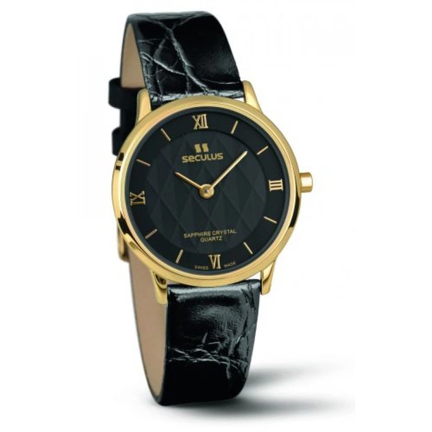 Наручные часы Seculus 1610.1.106 black, pvd, black leather - изображение 1