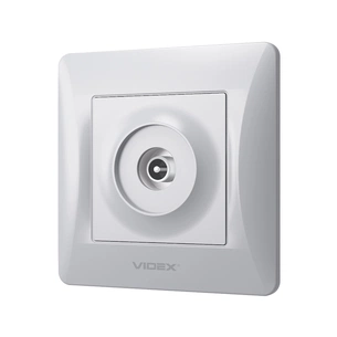 ТВ розетка Videx BINERA TV одинарна сереб (VF-BNSK1TVME-SS) изображение 1