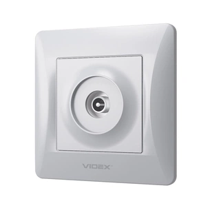 ТВ розетка Videx BINERA TV одинарна сереб (VF-BNSK1TVME-SS) изображение 1