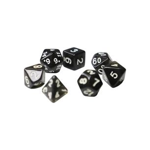 Набір кубиків для настільних ігор Games 7 Days Transparent 7 Dice Set - Black (g7dtran10) изображение 1