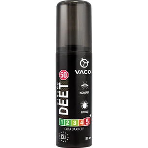 Спрей від комах Vaco Strong від комарів, кліщів і мошок Deet 50% 80 мл (5901821952460) зображення 1