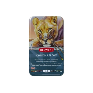Олівці кольорові Derwent Chromaflow 24 кол. у металевому пеналі (5028252616133) зображення 1