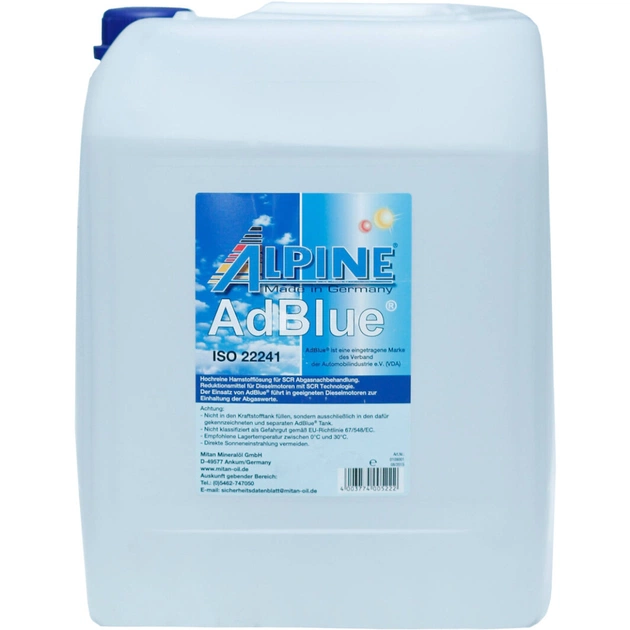 Присадка автомобільна Alpine AdBlue ISO 22 241 - 20л (9004-20) - зображення 1