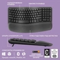 Клавіатура Logitech Wave Keys For Business Bluetooth/Wireless UA Black (920-012334) - зменшене зображення 8
