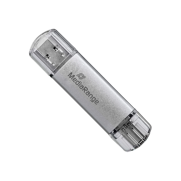 USB флеш накопитель Mediarange 128GB Silver USB 3.0 / Type-C (MR938) - изображение 1
