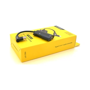 Перехідник USB-C 4-in-1 Audio Adapter USB-C + 3.5mm black iKAKU (KSC-377-TC) зображення 1