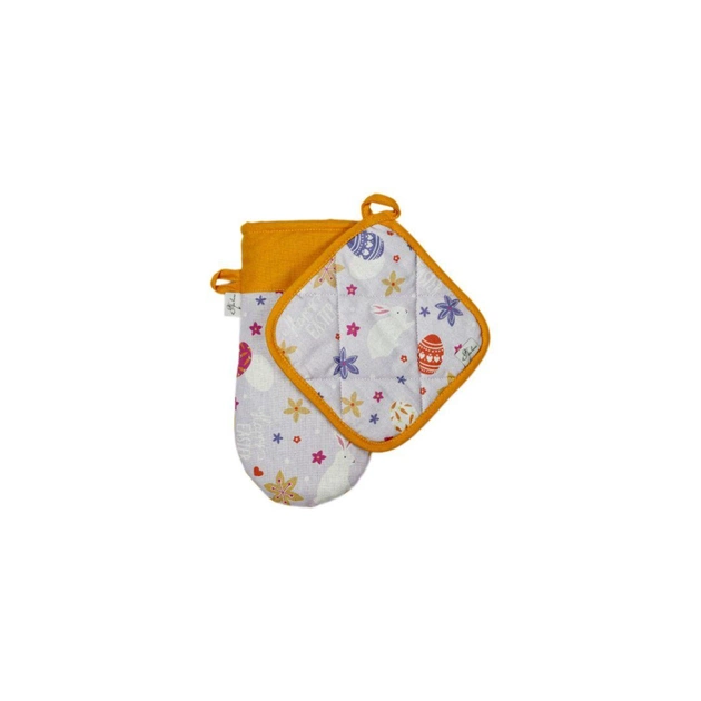 Кухонна прихватка Прованс набір рукавичка+прихватка Писанка бузкова 29х15 и 20х20 см (4823093443846) - picture 1