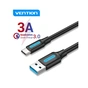 Дата кабель USB 3.0 AM to USB-C 1.5m black Vention (COZBG) - уменьшенное изображение 3