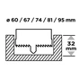 Коронка Graphite по дереву, 60,67,74,81,95мм, 5шт (56T746) - зменшене зображення 2