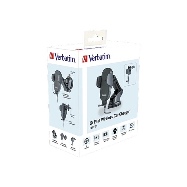 Універсальний автотримач Verbatim FWC-01 with Qi Fast Wireless Car Charger (49552) - picture 10