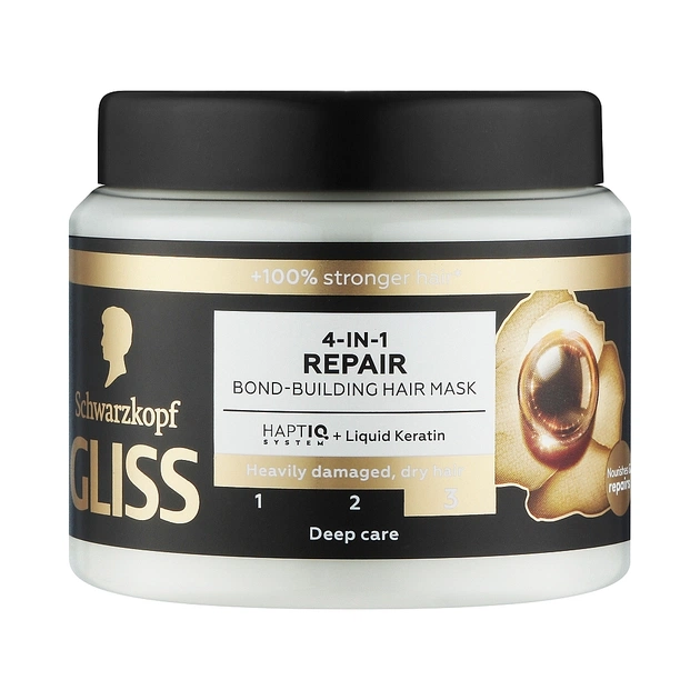 Маска для волосся Gliss 4-In-1 Ultimate Repair Bond-Building Hair Mask 400 мл (9000101726138) - picture 1