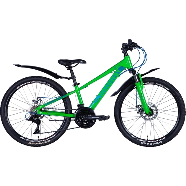 Велосипед Discovery 24" Qube DD рама-11,5" Al зелено-синій 2024 (OPS-DIS-24-342) - изображение 1