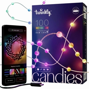 Гірлянда Twinkly mart LED, Strings USB 100 Pearl-shaped RGB LEDs, Green Wire, USB-C 6м (TWKP100RGB-G) зображення 1