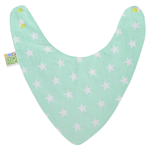 Слинявчик Еко Пупс Eco Cotton бандана 21x30 (ментол, зірочки) (BEC-011) - picture 1