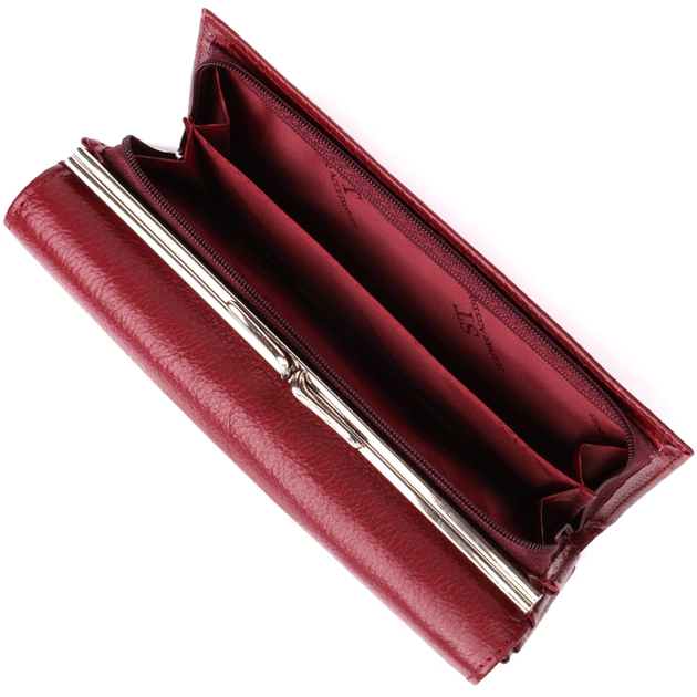 Гаманець ST Leather З натуральної шкіри Бордовий (23113) - изображение 9