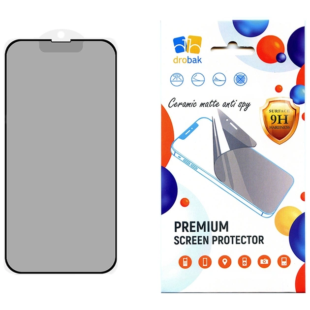 Стекло защитное Drobak Matte Ceramics Anty Spy Apple iPhone 15 Plus (292928) - изображение 1