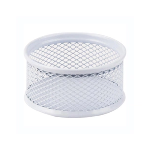 Підставка для скріпок Axent 80x80x40 мм металева, біла (2113-21-A) зображення 1