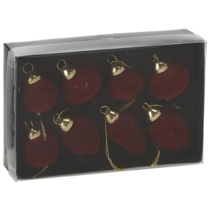 Ялинкова іграшка Chomik скляні прикраси 8 шт, велюр покриття, бургунді (5900779894303) изображение 1