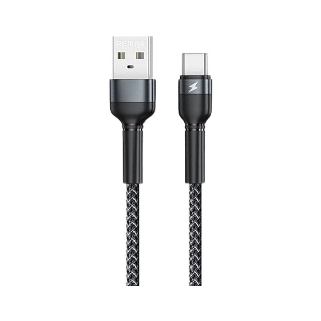 Дата кабель USB 2.0 AM to USB-C 2.4A aluminum alloy braided black Remax (6972174152851) - зображення 1