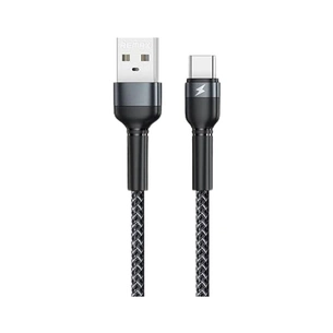 Дата кабель USB 2.0 AM to USB-C 2.4A aluminum alloy braided black Remax (6972174152851) зображення 1