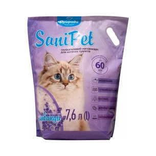 Наповнювач для туалету Природа Sani Pet силікагелевий з ароматом лаванди 7.6 л (4823082434190) изображение 1