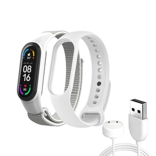 Ремінець до фітнес браслета Armorstandart комплект 3шт Xiaomi Mi Band 7/6/5 New Style White (ARM77041) зображення 1