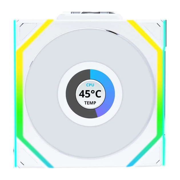 Кулер для корпуса Lian Li UNI Fan SL WIRELESS LCD 120-1, White (G99.12SLLCD1W1W.00) - изображение 1