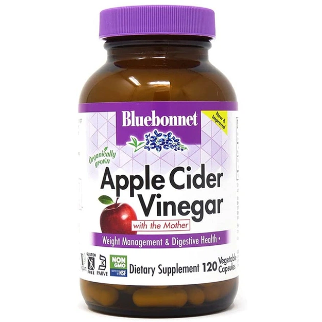 Трави Bluebonnet Nutrition Яблучний оцет, Apple cider vinegar, 120 вегетаріанських капсул (BLB0984) - зображення 1