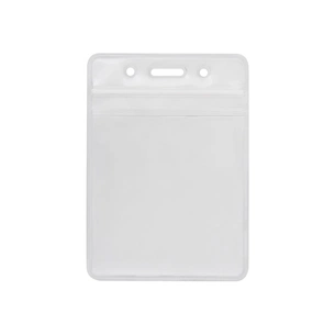 Бейдж Optima вертикальний замок zip lock PVC, 91х128 мм (O45629) зображення 1