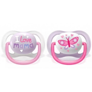 Пустушка Philips AVENT Ultra Air I love… для дівчат 0-6 міс (SCF080/02) зображення 1