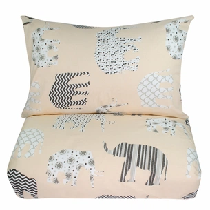 Постільна білизна Home Line Слони бежевий поплін полуторний 50х70 см (156321) зображення 1