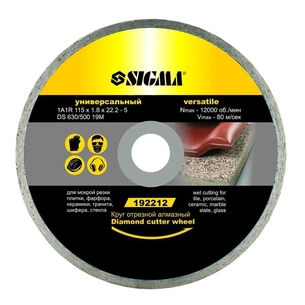 Круг відрізний Sigma алмазний універсальний 230x2.4x22.2мм, 6600 об/хв (1922171) зображення 1