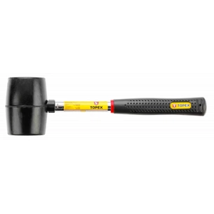 Киянка Topex резиновая 450 г, металева рукоятка (02A305) зображення 1