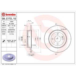 Гальмівний диск Brembo 08.C172.10 зображення 1