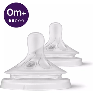 Соска Philips AVENT Natural силіконова, Природний потік, від 0 міс (SCY962/02) зображення 1