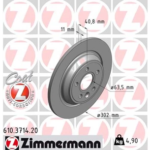 Гальмівний диск ZIMMERMANN 610.3714.20 зображення 1