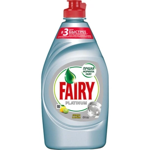 Засіб для ручного миття посуду Fairy Platinum Лимон і лайм 430 мл (4015400992400) зображення 1